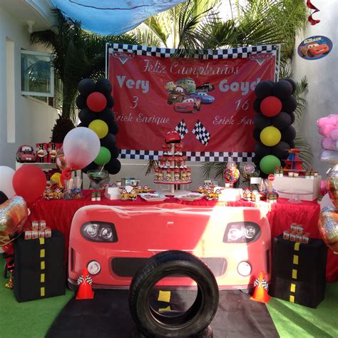 Check out our car birthday decorations selection for the very best in unique or custom, handmade pieces from our party décor shops. Cars Party, Balloon decorations, dessert table! | Car ...