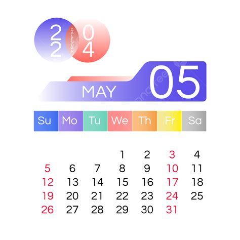 2024 Month Calendar May Simple And Lovely Color Two Thousand And