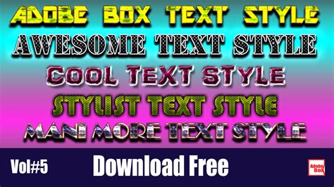 Text Style For Photoshop Vol5 Adobe Box