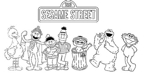 Easy Sesame Street Coloring Page 02 Free Easy Sesame
