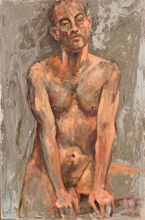 Shana Wilson Sitzender Junger Mann Figurative Kunst Nackt Man