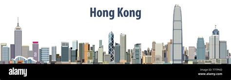 Vector Illustration Of Hong Kong City Skyline Stock Vector Image And Art