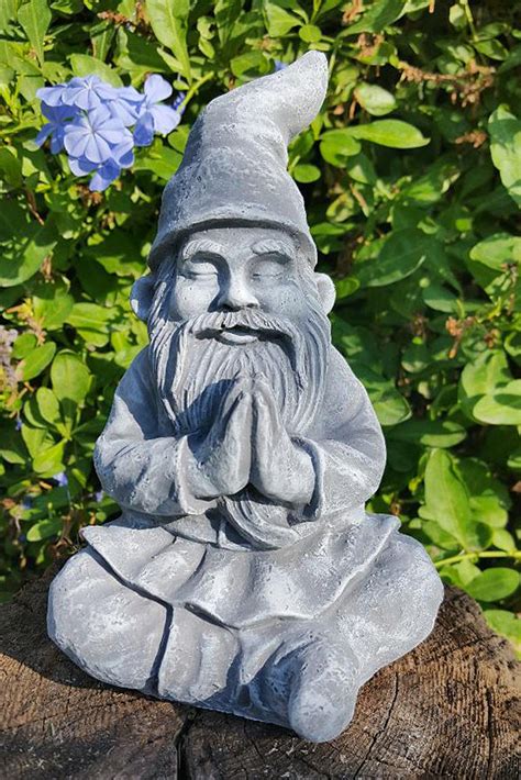 Tall Gnome Zen Garden Gnome Statue Meditating Etsy