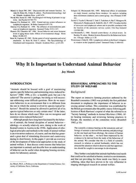 Pdf Why It Is Important To Understand Animal Behavior