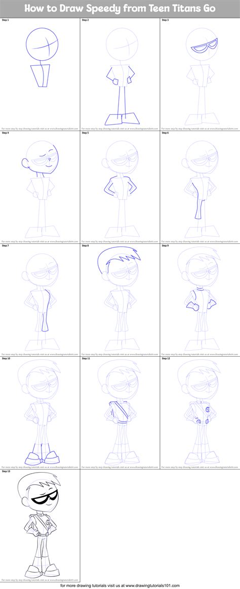 How To Draw Speedy From Teen Titans Go Printable Step By Step Drawing