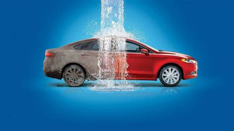 Download Red Sedan Car Wash Graphic Wallpaper