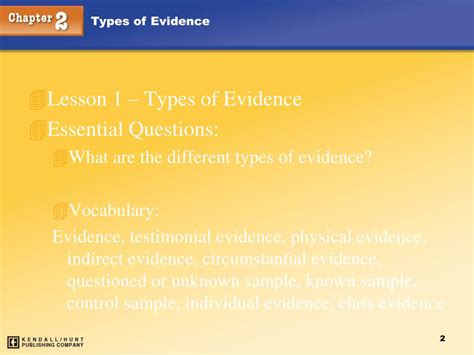 Ppt Types Of Evidence Powerpoint Presentation Free Download Id4047900