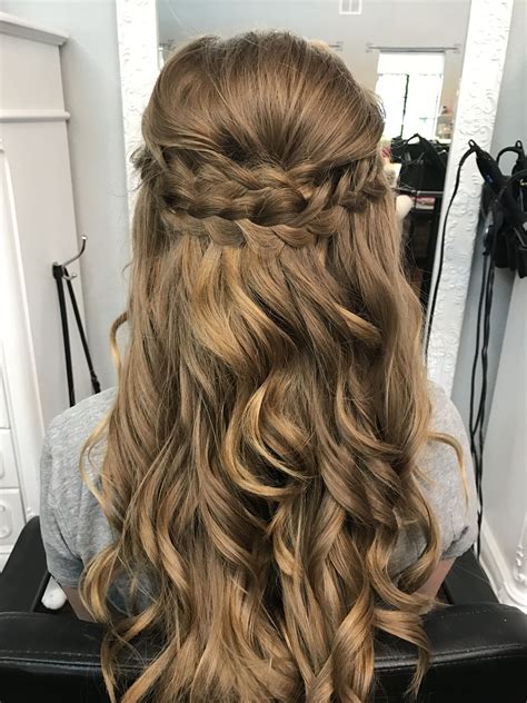 Check the article below and find the best long straight hairstyle for you! Braided half up half down prom hair | Braids for long hair ...