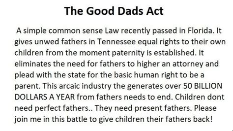 Petition · Equal Rights For Fathers The Good Dads Act ·
