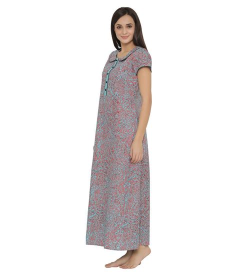 Buy Clovia Poly Cotton Nighty And Night Gowns Blue Online At Best Prices In India Snapdeal
