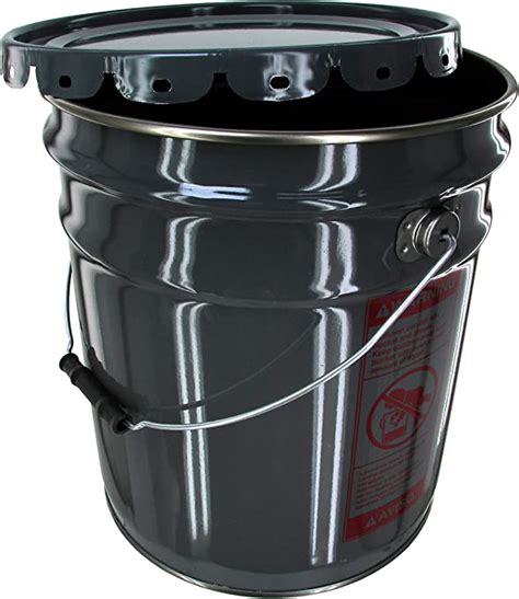 5 Gallon Steel Pail With Gasketed Crimp On Lid 12 X 13 5 Amazon