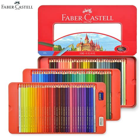 100 Colors Faber Castell Oily Colored Pencils Tin Set For Artists