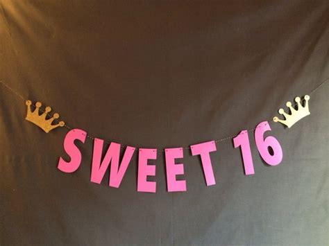 Sweet 16 Birthday Banner 16th Birthday Banner Sweet By Urenvited
