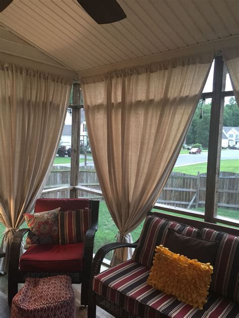 Painters Drop Cloth For Screen Porch Curtains Use Conduit Pipes