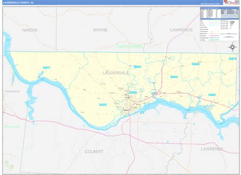 Lauderdale County Al Zip Code Wall Map Basic Style By Marketmaps