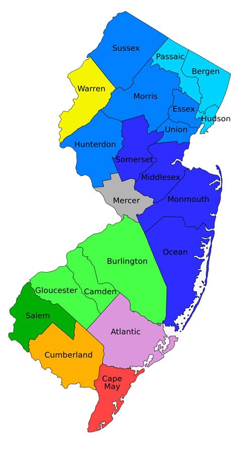 Labeled Map Of New Jersey With Capital And Cities Images And Photos Finder