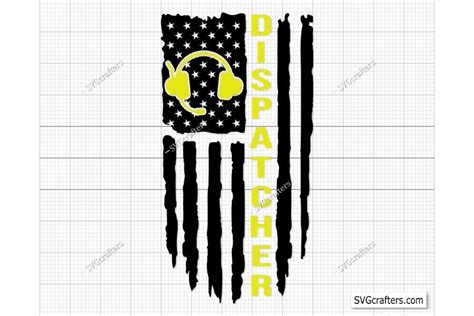 American Distressed Flag 911 Dispatcher Graphic By Svgcrafters