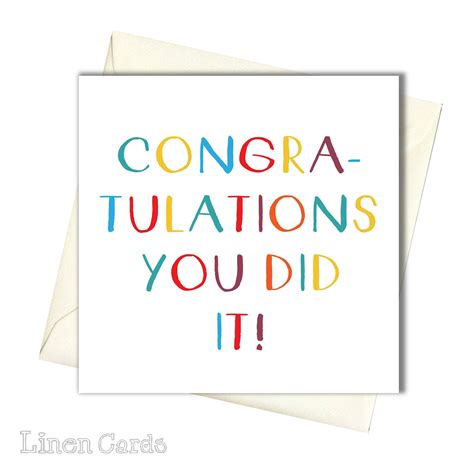 Congratulations Card Passed Exams Card Passed Test Card Etsy Uk