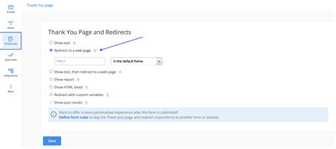 how to redirect users to a web page 123 form builder help