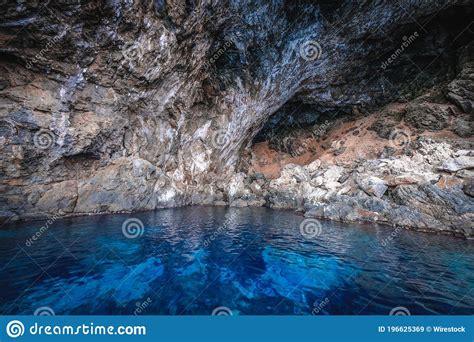 Ocean Water In The Rocky Cave Great For Wallpapers Stock Image