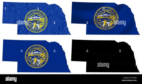 Us Nebraska State Flag Over Map Stock Photo Alamy