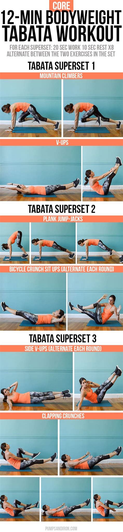 12 Minute Bodyweight Core Tabata Workout This Workout Is Broken Up