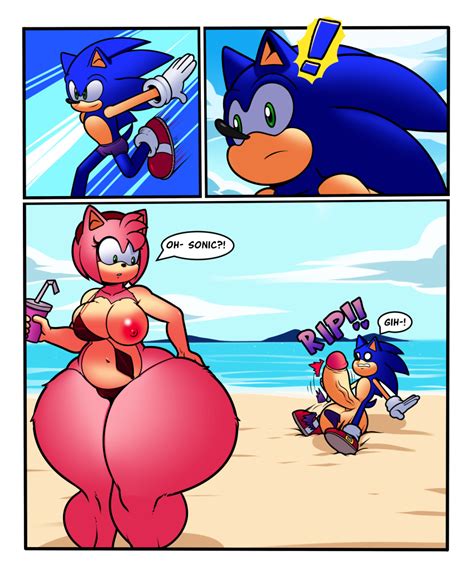 Rule 34 Amy Rose Ass Beach Big Breasts Big Butt Big