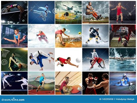 Collage About Different Kind Of Sports Stock Photo Image Of American