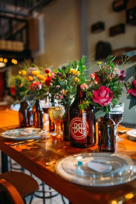 colorful denver brewery styled shoot the perfect palette brewery wedding reception beer