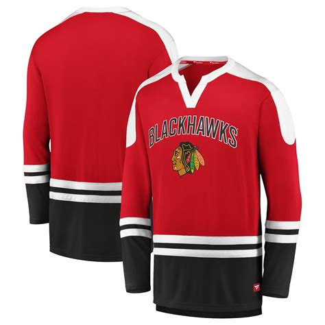 men s fanatics branded red black chicago blackhawks iconic slapshot long sleeve t shirt
