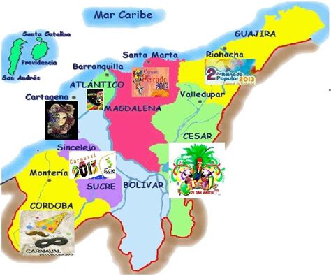 Mapa De Las Fiestas Caribe Carnaval Caribe