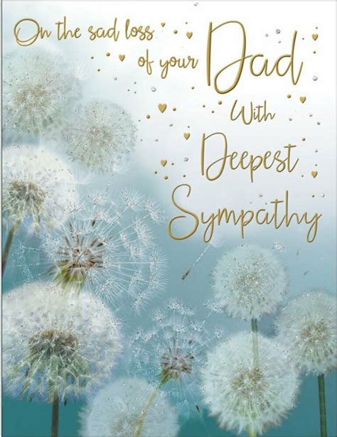 Sending a sympathy card to them might not seem like such a big thing but, it can go a long way in reminding the children that they are not alone. Details about Loss Of Your DAD With Deepest Sympathy Card - Dandelions - 8 x 6 Inches (With ...