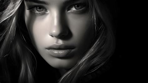 Premium Ai Image Portrait Of Beautiful Woman Face Black And White