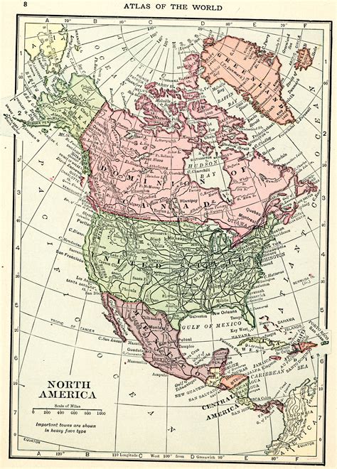 1911 Vintage Atlas Map Pages North America On One Side Ebay