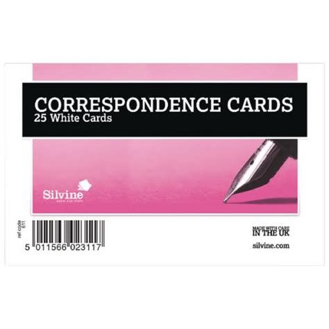 Silvine Correspondance Cards 89x140mm Pack Sv42311 Record Books