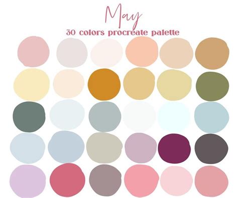 May Neutrals Procreate Color Palette IPad Procreate Swatches Etsy