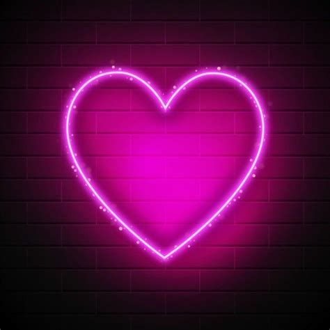 Neon Light Sign Vector Hd Images Heart Neon Sign Frame With Light