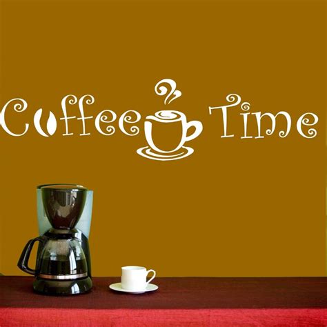 Wall Decal Vinyl Sticker Coffee Shop Cafe Kitchen Quote Coffee Time Cup