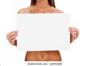 Fotos imágenes y otros productos fotográficos de stock sobre Naked Woman Holding Sign
