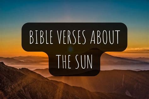 135 Powerful Bible Verses About The Sun