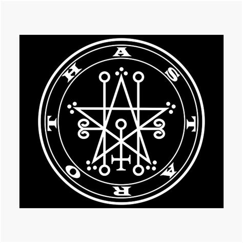 Astaroth Astarte Great Duke Of Hell White Sigil Photographic Print By