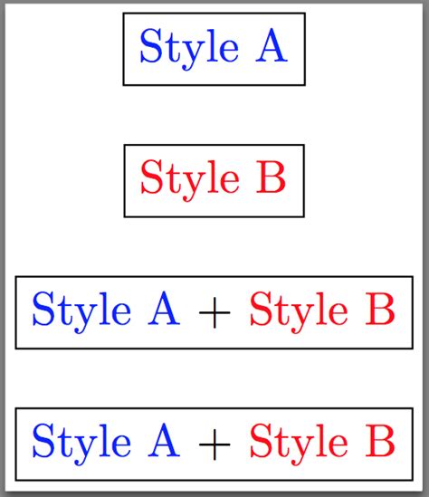 Tex LaTex Using Multiple Styles Inside A TikZ Node Label Math