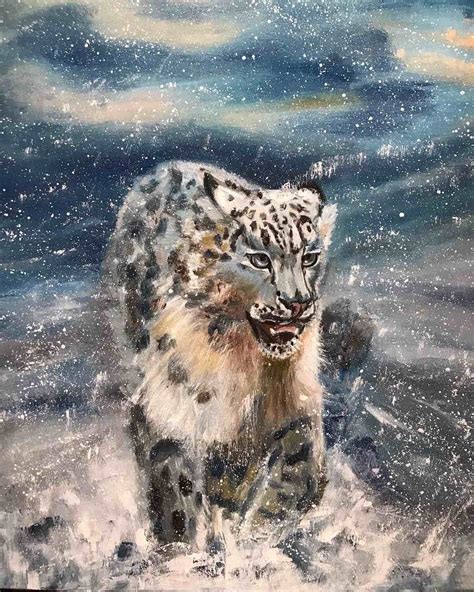 Snow Leopard Painting By Yana Khlyebnikova Jose Art Gallery