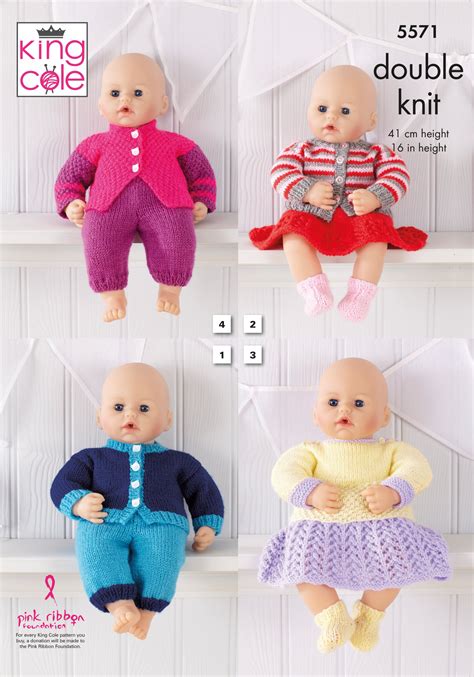 Easy To Follow Dolls Clothes Knitted In Dollymix Dk Knitting Patterns