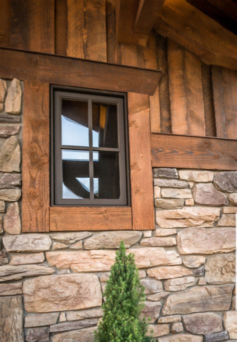 Chunky Wood With Stone Rustic Exterior Rustic House Exterior Rustic