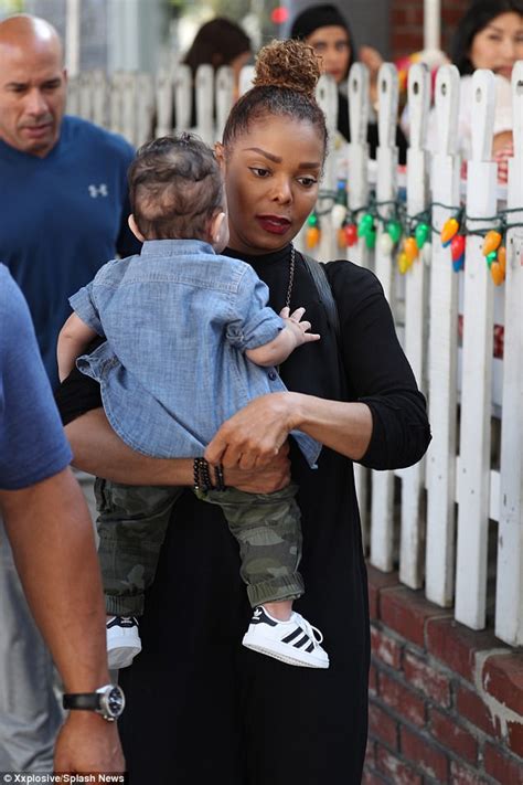 Janet Jackson Gently Cradles Baby Son Eissa In Hollywood Daily Mail