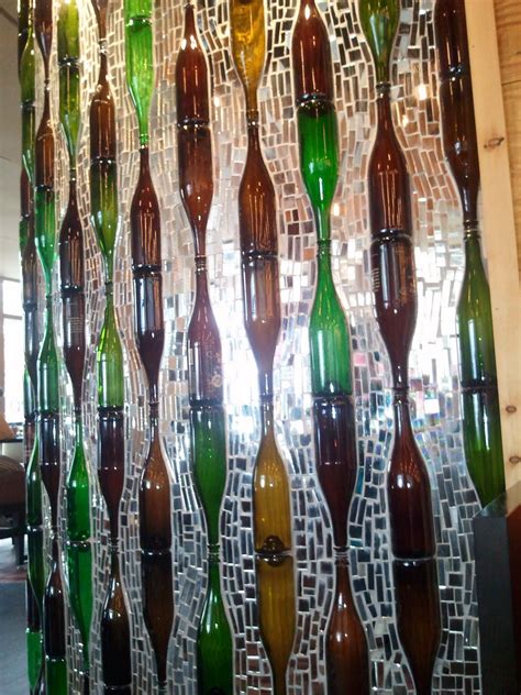 Artistic Uses Of Recycled Glass Recycled Glass Bottle Wall In