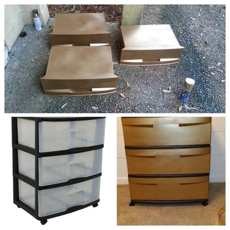 Metallic Spray Paint Plastic Bins Diy Storage Diy Furniture