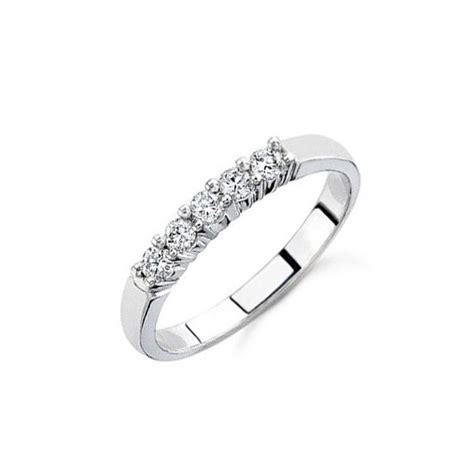Wedding Band Womens White Gold Ladies Diamond Set 2mm Wedding Ring In