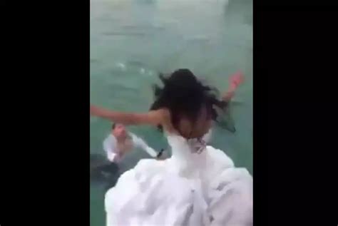 Trash The Dress Bride Nearly Drowns After Jumping Into Water Wearing